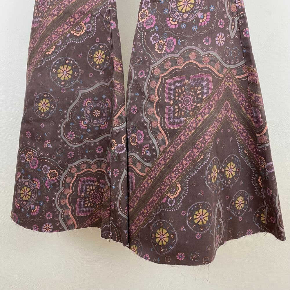 We The Free People Just Float On Printed Flare Jeans - Chocolate Combo - 28 - Picture 8 of 10